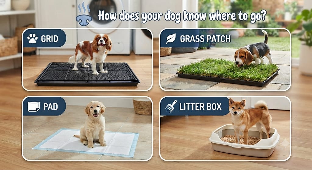 Nose + scent icon Text: "How does your dog know where to go?"