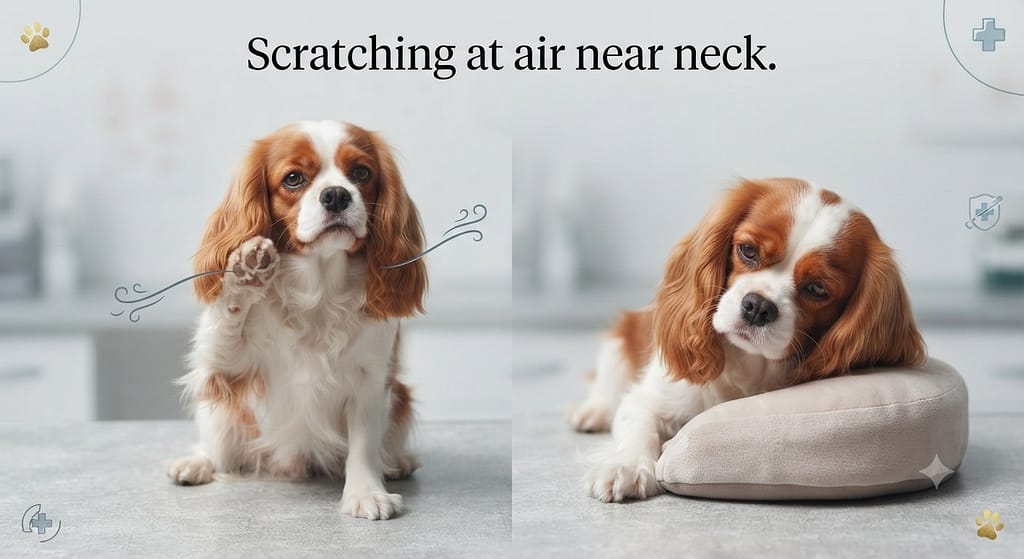 SM signs photo Phantom scratching, head rubbing. Text: "Scratching at air near neck."