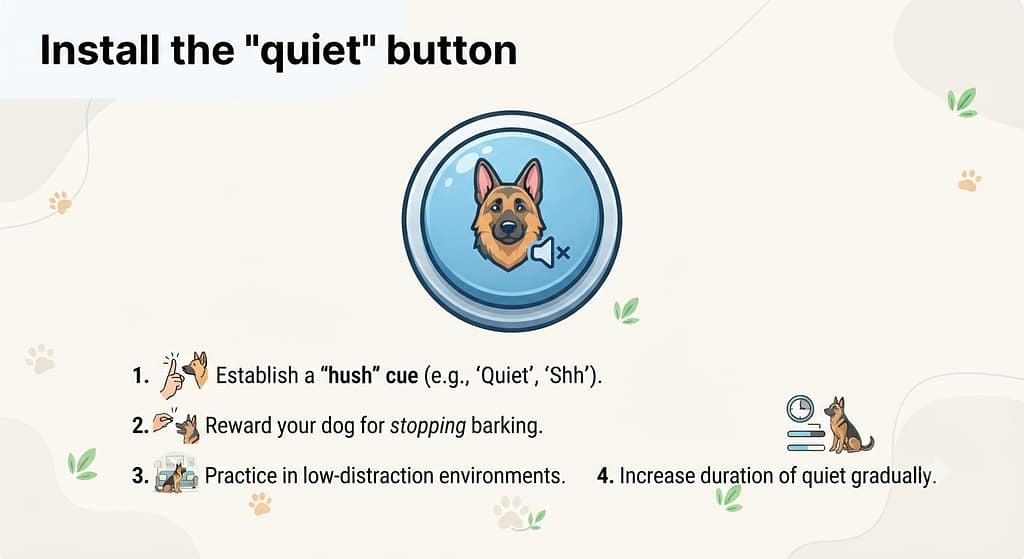 Quiet command icon Text: "Install the 'quiet' button."