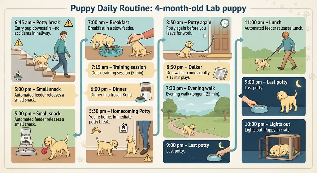 Puppy daily routine graphic
