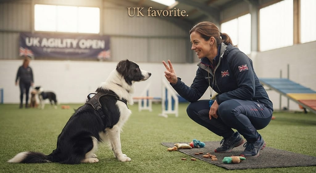 Courtney Downes photo Training session. Text: "UK favorite."