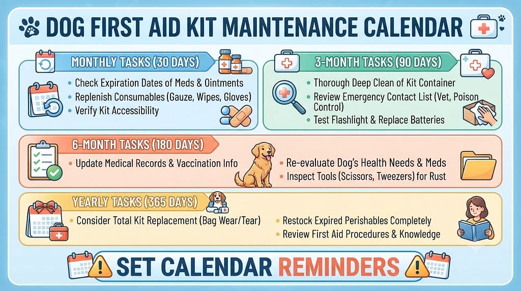 Maintenance calendar graphic Monthly / 3-month / 6-month / Yearly tasks. Text: "Set calendar reminders."