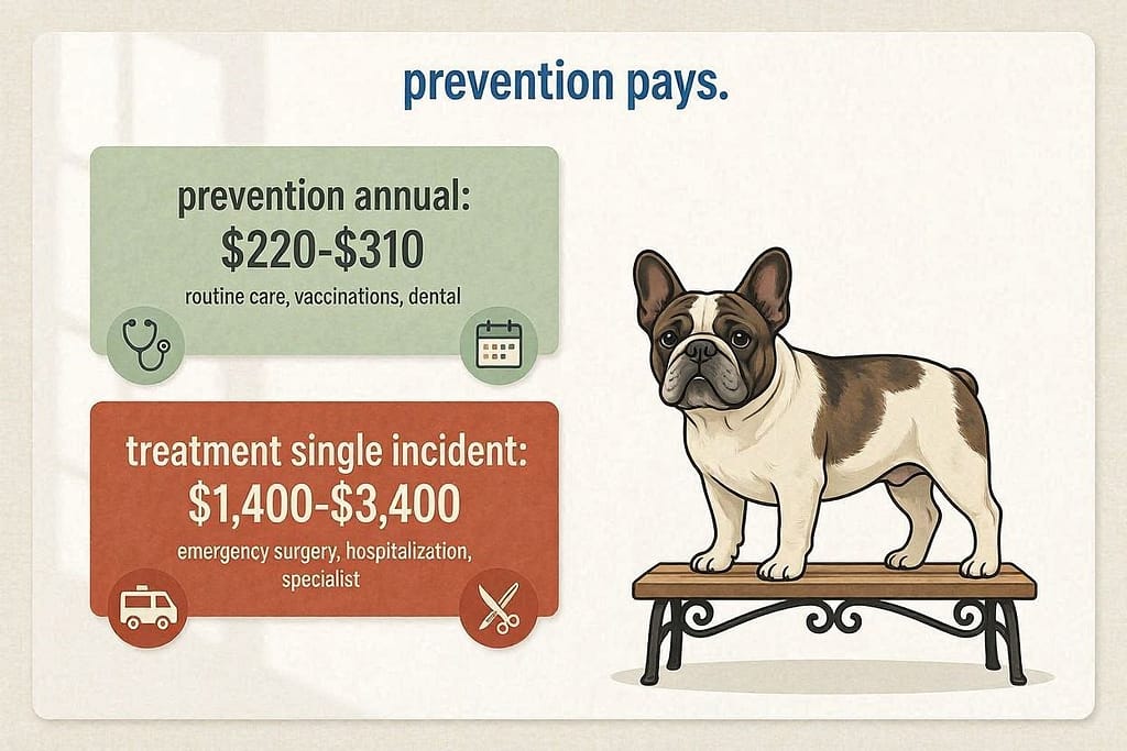 Cost comparison graphic Prevention (Annual): $220-$310 vs. Treatment (Single incident): $1,400-$3,400. Text: "Prevention pays."